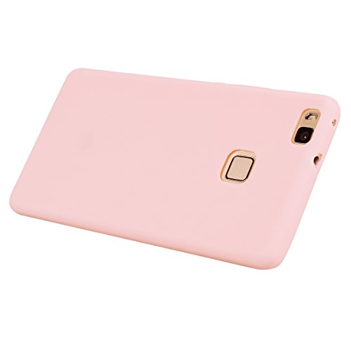 Funda Huawei p9 lite Carcasa p9 lite Silicona Anfire Suave Flexible gel TPU Case para Huawei p9 lite  5 2 pulgadas  Ultra Delgado Mate Goma Protectora Bumper Tapa Anti Rasgu  os Anti Choque Ligero Funda Cubierta Candy Color Jalea Dise  o - Pink