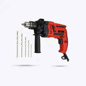 Hillgrove HGPD7M2 All Purpose 1000W Drill Machine with 5 Drill Bits for Making Holes in Metal/Wood/Concrete with Reverse Rotaion and Variable Speed Pistol Grip Drill (13 mm Chuck Size)