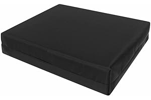 Shikra Deep Pressure Relief Memory Foam, Seat Pad, Wheelchair Cushion, waterproof cover (Black, 16" x 18" x 4")