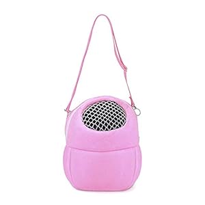 Ogquaton Bolsas de Transporte para Mascotas Simples, pequeñas y portátiles para Mascotas, Bolsos de Viaje adecuados para Rata hámster Conejo (Rosa)