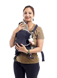 Baby Carry Bag Multi-Functional Front Baby Carrier | Ideal for Kids 0 to 2 Years Baby Carrier (Navy Blue, Front Carry Facing Out)
