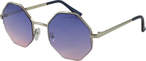 Octagon 'Oceanic' Colour Retro Unisex Sunglasses (Lilac)