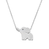 ELBLUVF 18 K acero inoxidable bañado en elefante Animal Lucky collar de...