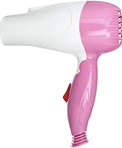 ILLUVATE 1000 Watt Foldable Professional Thin Styling Nozzle, Diffuser, Blow Hair Dryer with 2 Speed Control for Women and Men