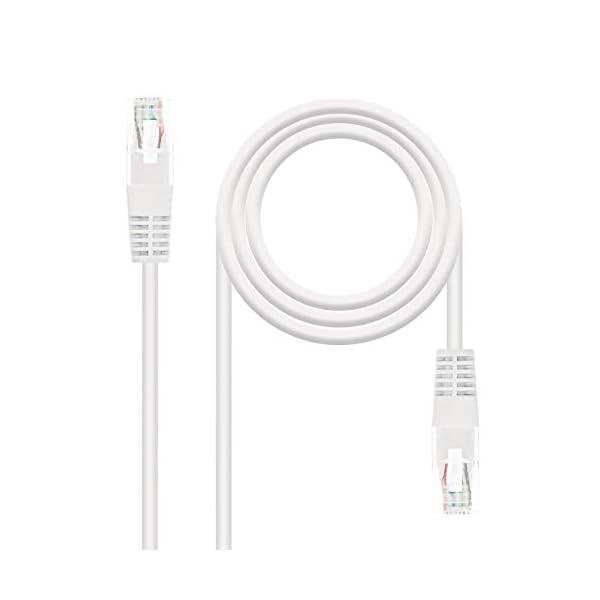 NanoCable 10.20.0402-W - Cable de red Ethernet RJ45 Cat.6 UTP AWG24, 100% cobre, Blanco, latiguillo de 2mts