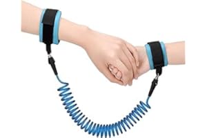 AIPWEYT STORE Cinturón de Muñeca Antipérdida, Correa de Seguridad Para Niños Antiperdida, Arnés de Seguridad con Bloqueo de Muñeca, Adecuado Para Actividades al Aire Libre, 1.5M, Azul