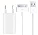Produktbild VAPIAO 30 poliges Ladeset 1 Meter [USB Ladekabel und Netzteil] für Apple iPhone 4, 4s, 3g, 3gs, iPod, iPad in weiß