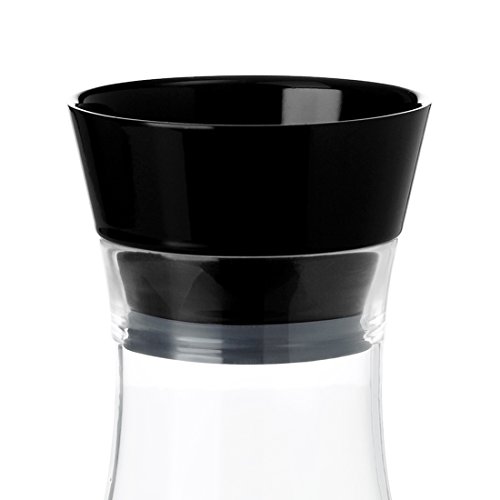 Emsa 509683 Wasserkaraffe mit Kühlelement, 1 Liter, Automatische Verschlussklappe, Kunststoff, Schwarz, Flow Friends - 3