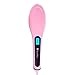 Hair Straightener Straightening Brush electric Compact Faster Heating Detangling Ceramic Styling Tool Easy to Use and Carry Hairstyling Done Anywhere,Saves Money and Time,Will Not Burn or Scald,Rotating Anti-Kink Cord,High End LCD Temperature Display,Professional Grade Anti-Static Ceramic Heating Plates (Pink)