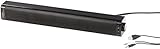 PC-Soundbar, bequem unter dem Monitor platzierbar • Umschaltbarer Wiedergabe-Modus: Bluetooth / AUX-In • Frequenzbereich: 80 - 20.000 Hz • Stromversorgung (5 V) über integriertes USB-Kabel (75 cm lang) • Farbe: schwarz