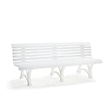 Sitzflächenlänge: 2000 mm, Anzahl Sitz-u. Lehnenbohlen: 13 Gestellfarbe: weiß