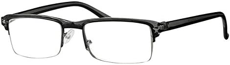 Reading Glasses, Grey Transparent Frame, +2.50 Lens, Free Slip In Case, Top Half Frame