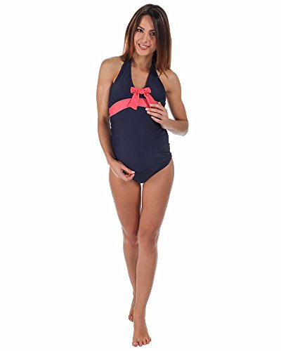 The Essential One - Bow Detail Maternity Tankini - Navy - 10 - EOM125