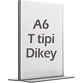 A6 T-Tipi Dikey Şeffaf F&ouml;yl&uuml;k Men&uuml; Fiyatlık Broş&uuml;r Etiket Fotoğraflık Alb&uuml;m Stand Sehpa