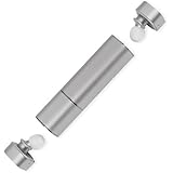 MindKoo Lippenstift-Design Drahtlos In-Ear Bluetooth kopfhörer mit Noise-Cancelling und STEREO Tonsystem ,Selbstaufladen, für IOS und Andriod ,Silver