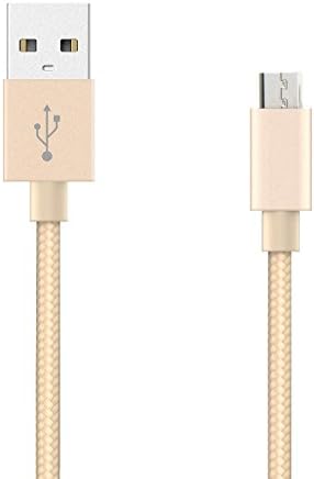 MyVigor Micro USB Cable 1m (GOLD) Nylon Braided Android Charger Cables, Tangle-Free Ultra durable QUICK-CHARGE Cable with Gold-Plated Connectors for Android, Samsung, HTC, Nokia, Sony and More with worry free warranty. Just Add to Basket
