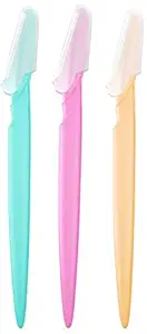 KHODAL IMPEX 3 PCS Eyebrow Razor Kit, Face & Eyebrow Hair Shaper Razor Knife Shaver Trimmer Shaving Grooming Remover Kit for Fashion Women Ladies