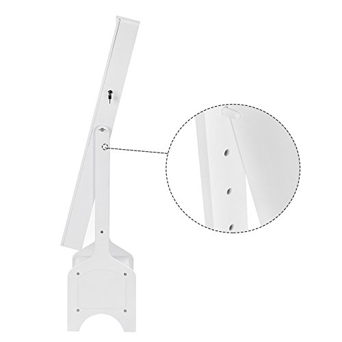 Songmics Schmuckschrank abschließbar mit LED Beleuchtung mit Blumen-Ornamenten weiß JBC26W - 8