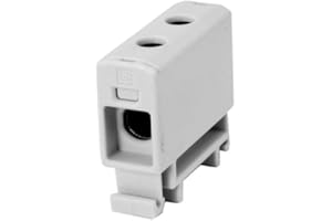 Bloc de jonction alu cuivre gris (phase) 2,5 à 35mm² 1000V AC/DC - Rail DIN - MOREK