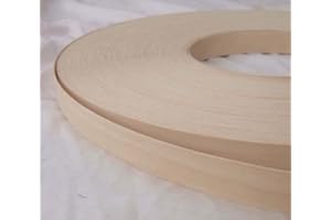 REAL WOOD VENEER EDGING 18MM WIDE Pre Glued Iron on Birch Wood Veneer Edging Tape 18mm Wide x 10metres.