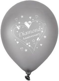 Diamond Anniversary Wishes 12" Latex Balloons 6pk