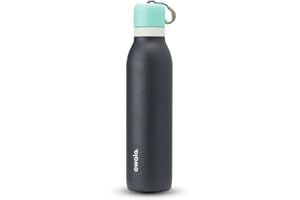 Owala FreeSip Twist Insulated Stainless Steel Water Bottle with Straw for Sports and Travel, 710ml, Blue, Grey (Foggy Tide)