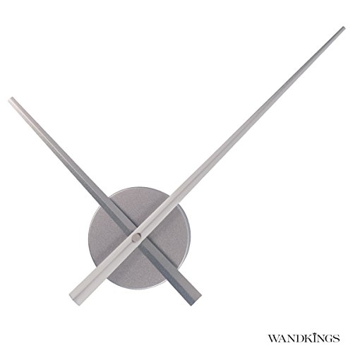 Wandkings Wanduhr SOLO XL mit Uhrwerk & extra großen Uhrzeigern - Farbe: SILBER
