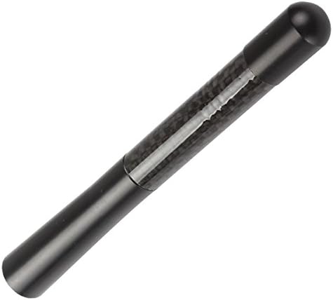 Autoscar short rod, sports car antenna made of real aluminium carbon fibre, 12 cm to screw on, suitable for all cars, AM, FM, VHF, in black colour