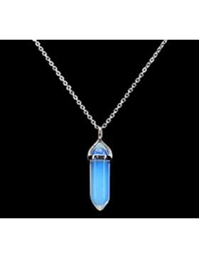 ILOVEDIY Chakra-Anhänger Halskette Edelstein Healing Reiki Hexagon Säulen Anhänger Pandent