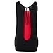 Produktbild LeeY Damen T-Shirt Frauen Rundhals Ärmellos Tank Top mit Hollow Weste Top Casual Sommer Oberteile Trägertop Elegant Bluse Damenmode Sommertop Unterhemd Weste + Neckholder Set (Rot, S)