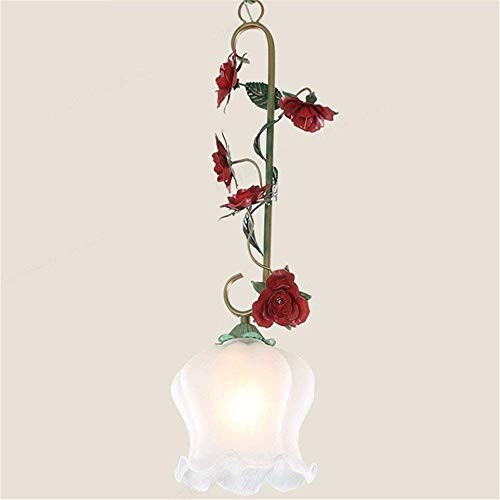 Preisvergleich Produktbild Pendelleuchte Kreative Persönlichkeit Single Gast Speisesaal, Pastoral, Seelsorge, Pastoralen, Alte Rose Pendelleuchte Dekoration, Gerade