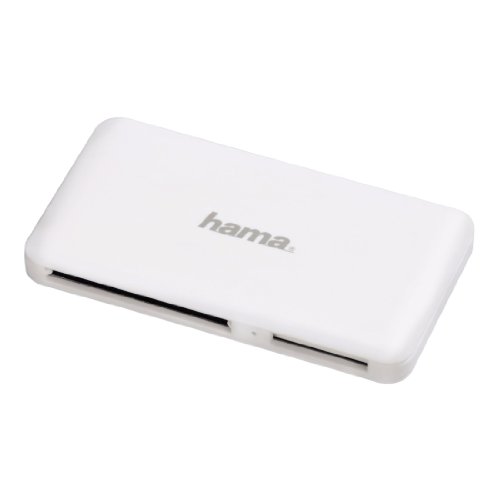 Hama Kartenleser "Slim", UDMA/UHS-I fähig, (u.a. microSD/SDHC, SD/SDHC, CF Typ I, MMC, USB 3.0), weiß gummiert