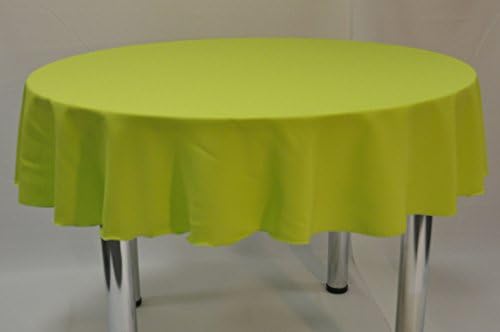 Lime Green Patio Tablecloth 58" Diameter Round Polyester Fabric with ring in centre for your umbrella / parasol.