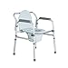 Produktbild DNSJB Verstellbare Höhe Duschstuhl Bad Sitz Falten Mit Armlehnen Und Zurück WC Sitz Aluminiumlegierung Wc Stuhl Ältere Schwangere Frau wc