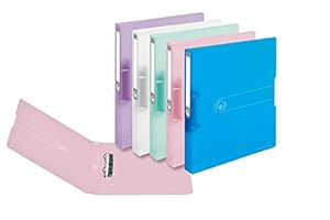 Ringbuch A4 PP 2-Ring 3,8cm (5er Packung, Pastell transparent)