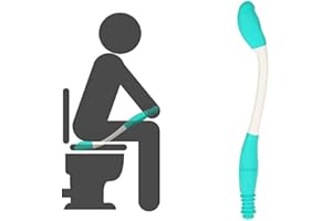 KIREINA Ausili per la Pulizia della Toilette, Manico Lungo Self Wipe Bottom Wiper Strumento Assistenza per la Pulizia Del Bagno, Long Handle Tergicristallo Porta Carta Igienica Impugnatura Automatica