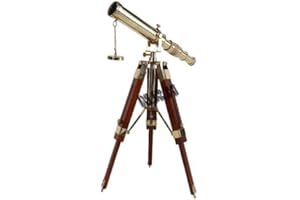 NAUTICAL REPLICA HUB Antique Brass Telescope on Tripod – Vintage Nautical Decor & Collectible Gift Antique Desktop Telescope For Home Decor & Table Accessory Nautical Spyglass For Navy And Outdoor Adventures