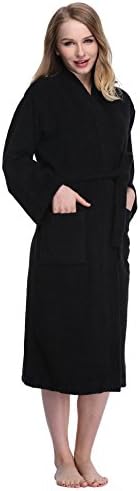 Funray Women's Robe Spa Robe Bathrobe Turkish Cotton Pure Color 100% Cotton Soft
