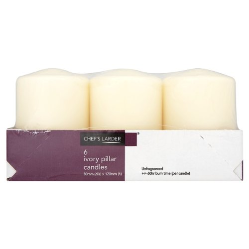 Preisvergleich Produktbild Chef der Speisekammer 4x6 Ivory Stumpenkerzen 80mm x 120mm