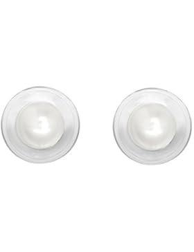 Tuscany Silver Ohrstecker Sterling Silber Weiß Perlmutt 10mm Rund