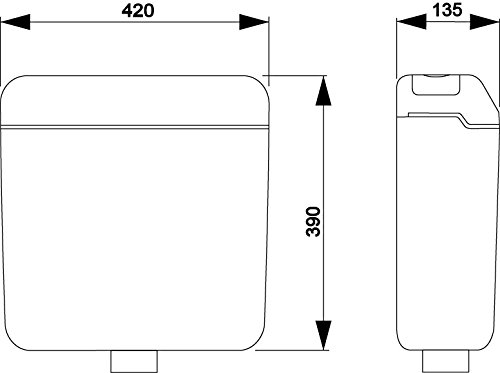 Schwab Aufputzspülkasten Schwab AP Spülkasten Zweimengenspülung weiß tiefhängend - 2