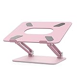 BoYata Support Ordinateur Portable, Support pour MacBook: Sable Multi-Angle Support Refroidissement, Compatible avec Les Ordinateurs Portables (10-17 Pouces), y Compris MacBook Pro/Air, HP (Rose)