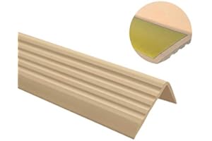 TMW Profiles PVC Bullnose Stair Nosing 40mm × 25mm – Self-Adhesive – Anti-Slip, 1.18m (Creme)