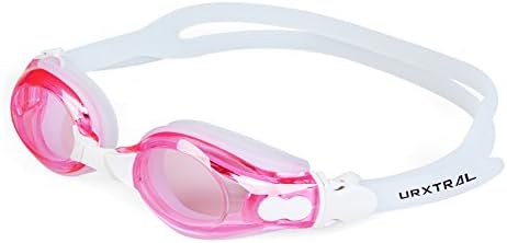 URXTRAL G100 Crystal Clear Comfortable Swimming Goggles with Anti-Fog Lenses,UV Protection,Watertight Designed,Nose Clip,Ear Plugs,Ultra-High Quality Swim Goggle For Adult Children Men Women And Kids - Swim Like A Pro (Pink)