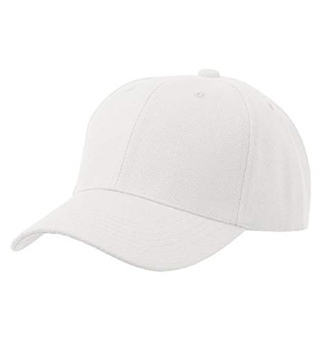 Tuopuda® Baseball Cap Unisex Damen Herren 6 Panel Snapback Kappe Hip Pop Sport Golfschläger Kappen (Weiß)