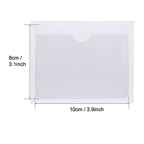 Homgaty Lot de 12 x pochettes pour ticket de stationnement, note, permis de conduire, affichette, avec face arrière adhésive pour pare-brise de voiture, de caravane