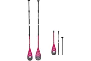 Aztron AC-P401, Pagaia 100 Race Carbon 3 sezioni Unisex Adulto, Rosso, 185 – 225 CM