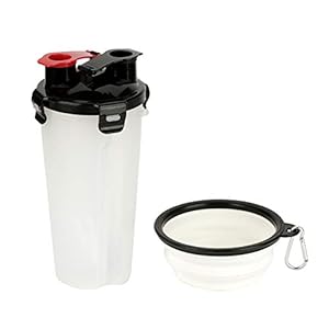 Pssopp Perro portátil Botella de Agua Mascota Viaje Taza dispensador de Agua Viaje al Aire Libre Animal Comida Contenedor de Almacenamiento de Agua(Rojo)