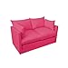 Ready Steady Bed Comfortable Children's Kids Drill 2-Seater Sofa Bed, Fuchsia Pink