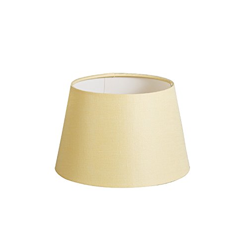 QAZQA Leinen Lampenschirm 20cm rund DS E27 leinen creme , Rund konisch Schirm Pendelleuchte, Schirm Stehleuchte,